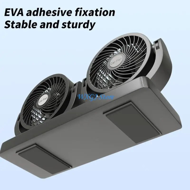 

37JE Efficient Auto Cooling Fan, 12V USB Supply Ventilator Low Energy Consumption for Car Vertical and Horizontal Adjustment