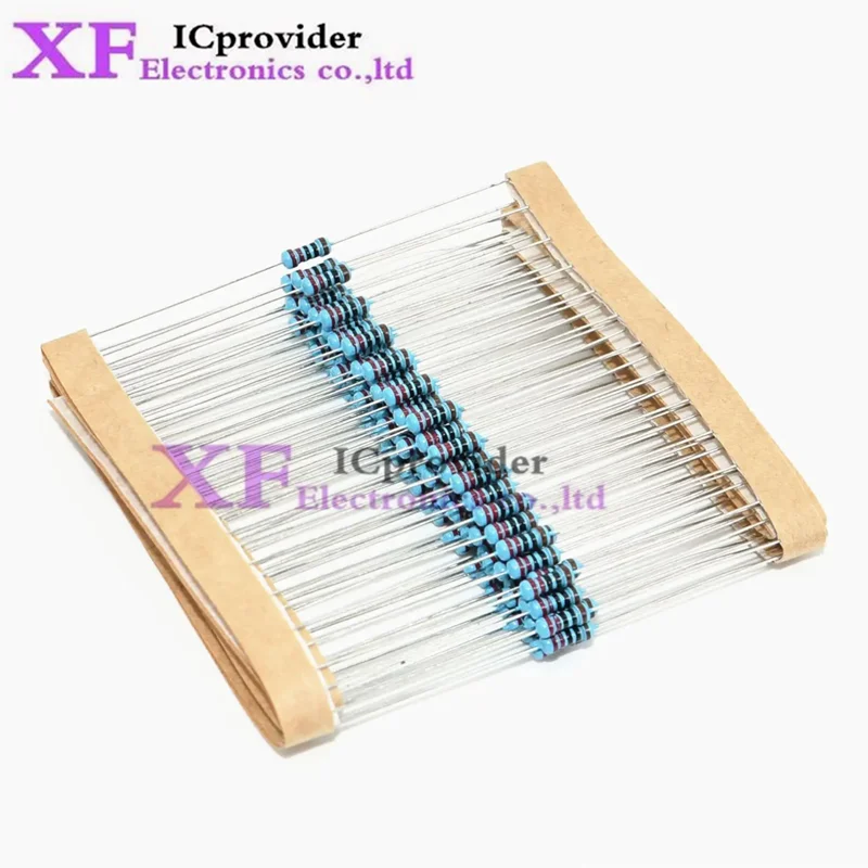 100pcs 1/4W 0R-22M 1% Metal Film Resistor 0.25W 0 2.2 10 100 150 220 270 330 470 1K 2.2K 4.7K 10K 47K 100K 470K 1M 10M 20M ohms