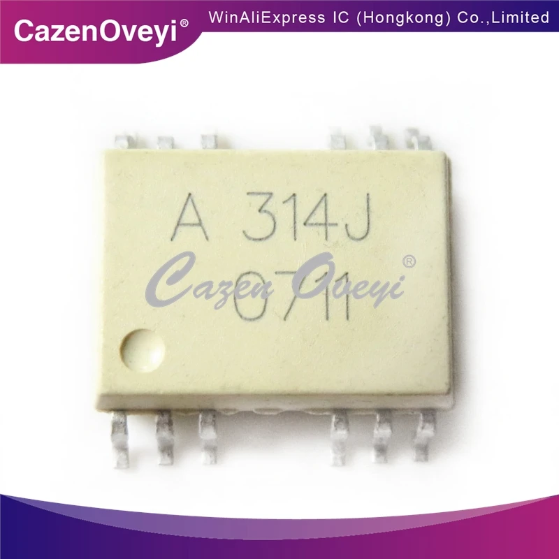 10pcs/lot HCPL314J HCPL314 HCPL-314J A314J OPTOISO DRIVER SOP16 New and Original IC In Stock