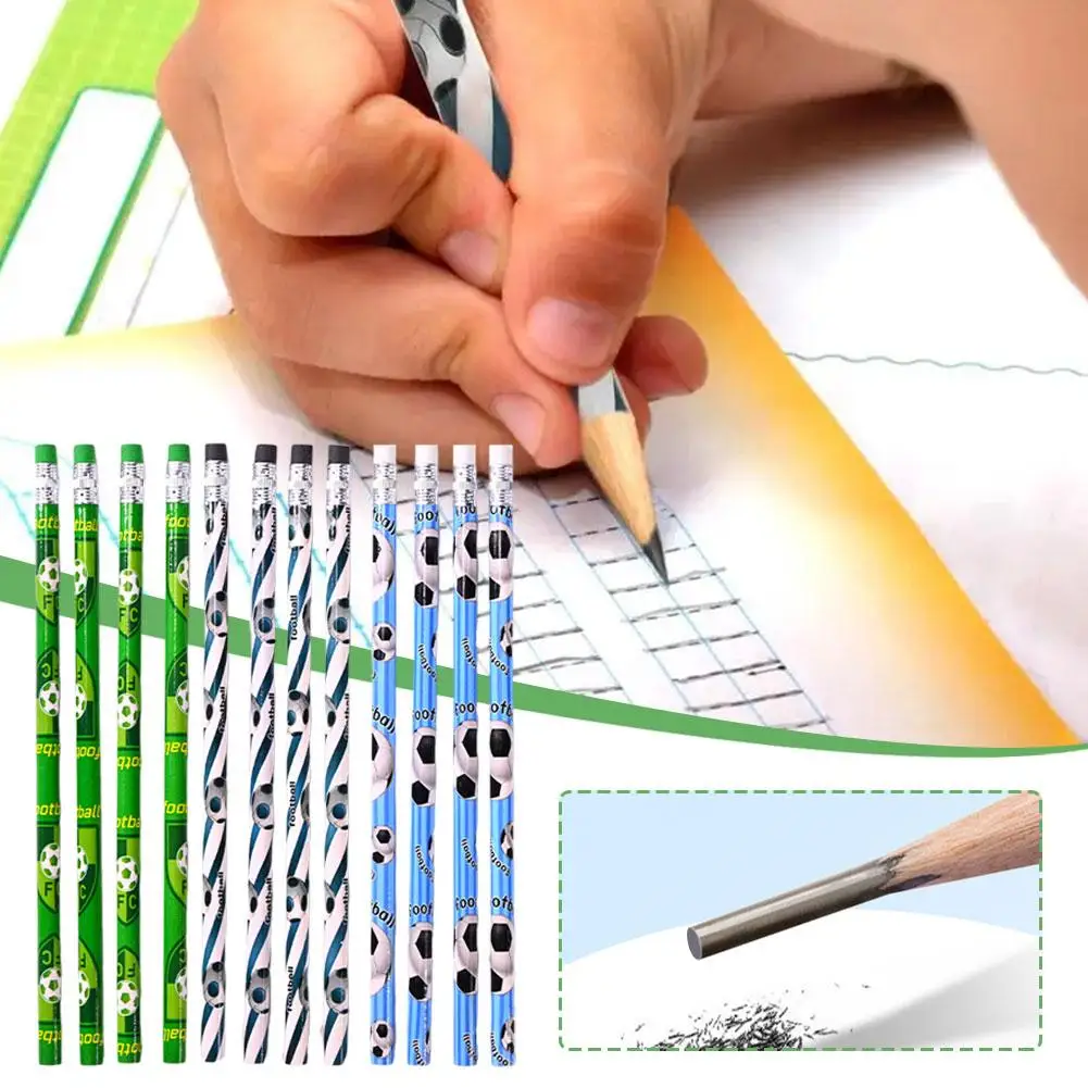 

12pcs Football Pencil Kids Soccer Sports Themed Writing Pencils Painting I2o6