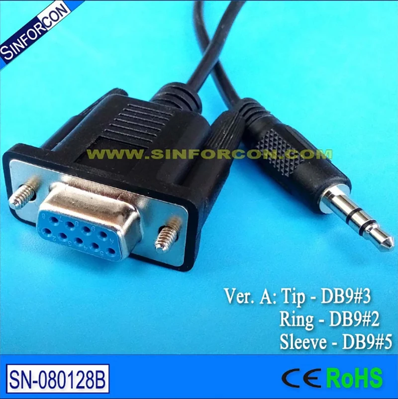 USB/RS232 to Stereo Plug TRS Aux DB9 to 3.5mm Audio Cable for Intel Galileo Console Gen1 Debug Cable