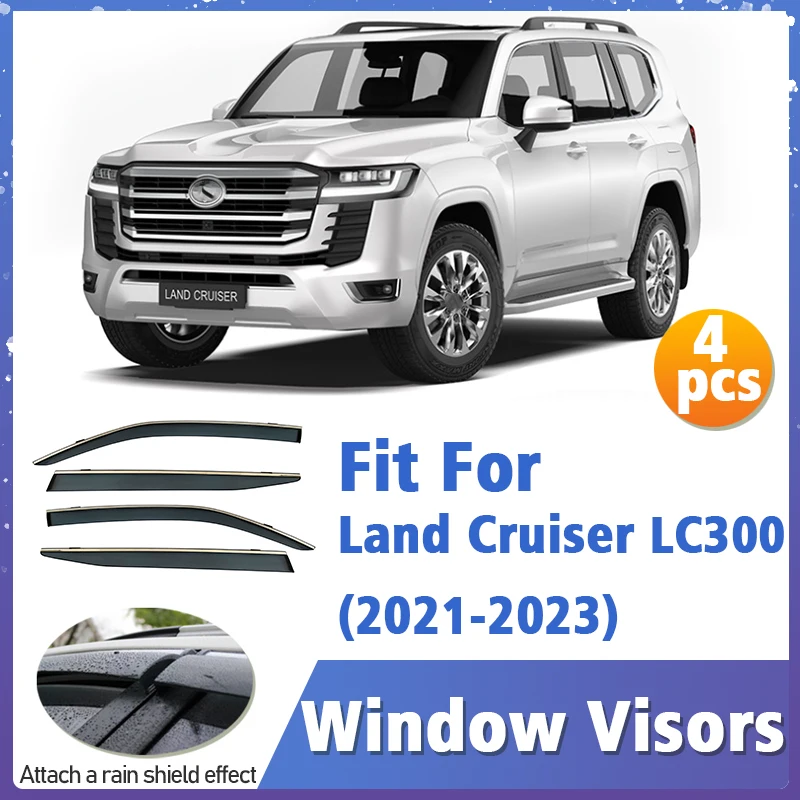 

Window Visor Guard FOR Land Cruiser LC300 LC Vent Cover Deflector Car Accessories Sun Rain Guard Smoke Cover Shield Awning Trim