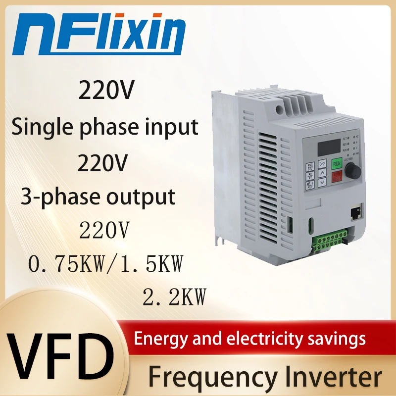New VFD 220V 7.5KW 10HP 1Phase Input 3Phase Output Frequency Converter/AC Motor Driver/VSD/50Hz Inverter