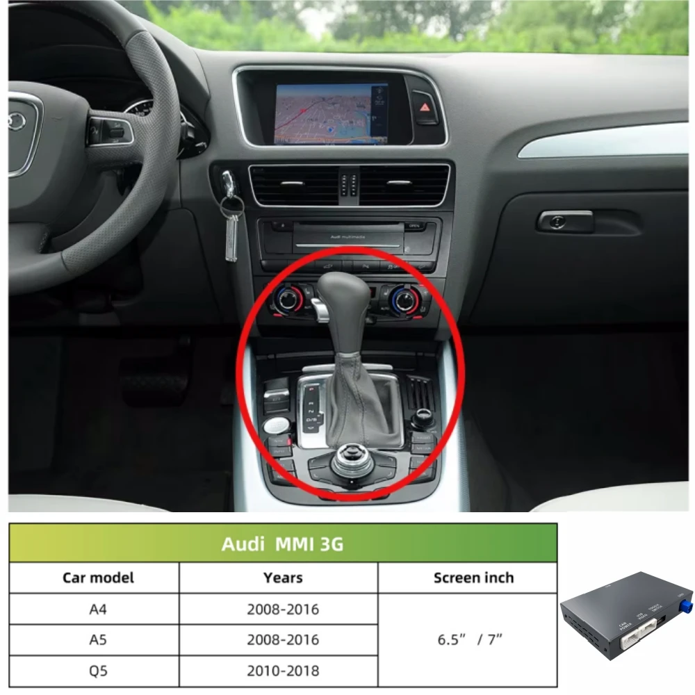 Draadloze CarPlay voor Audi A4 A5 2008-2016 Q5 2010-2018 Android Auto Mirror Link AirPlay Navigatie Multimedia Accessoires