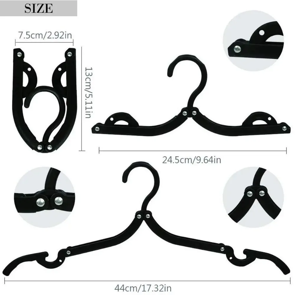 5-Pack Portable Folding Travel Clothes Hangers Collapsible Space-Saving Suitcase & Closet Organization Hangers - view 3