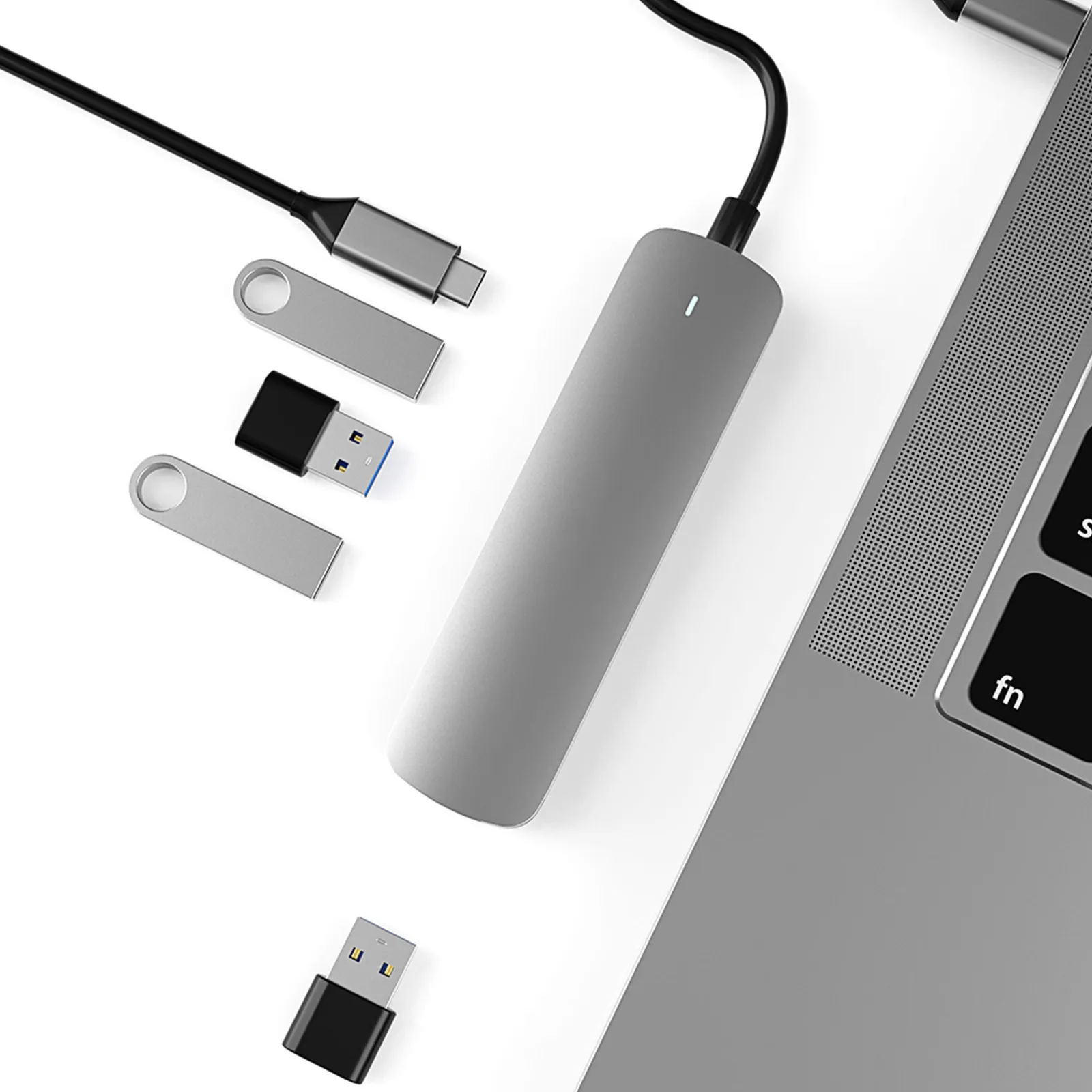 5-in-1 USB Hub Type-C Multi-Port Aluminum Alloy Data Transfer Adapter for Laptop Phone Tablet USB 3.0 High-Speed Expansion Dock