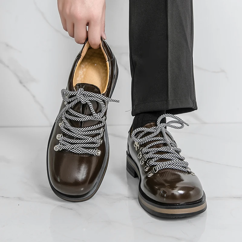 

Men's casual leather shoes Fashion classic styles Work Office Outdoor Trendy Streets 38-46 Hot selling plus size Thick soled