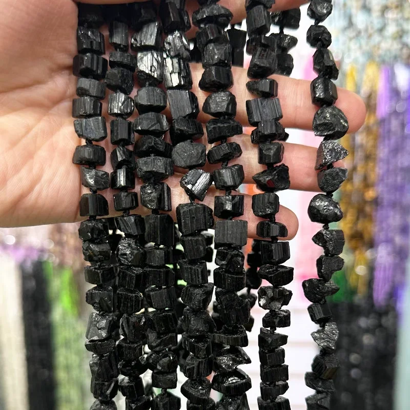Black Tourmaline Nugget Beads For DIY Jewelry Making