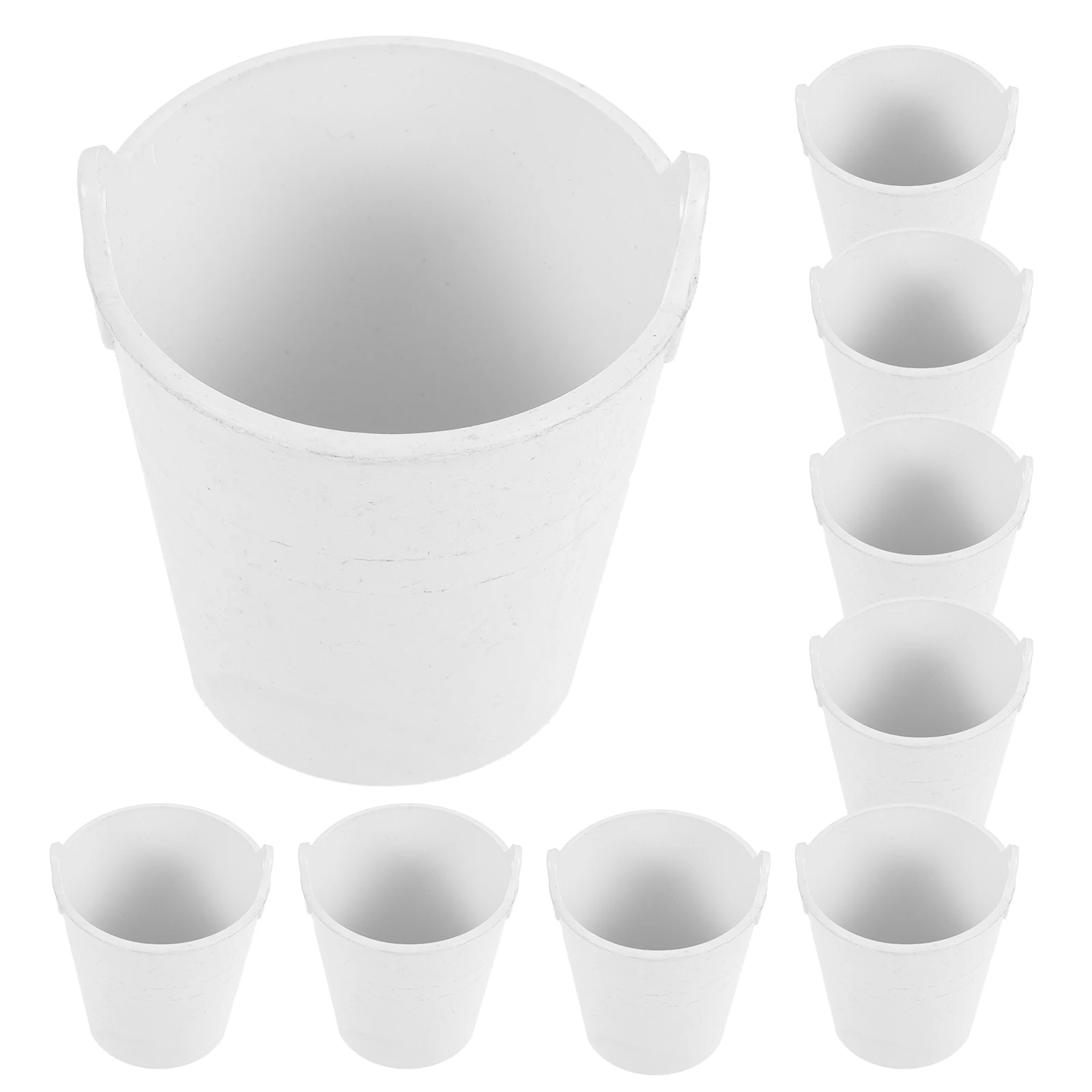 

10pcs Diy Mini Buckets Uncolored Small Plastic Craft Storage Vase Creative Handmade Material Farmhouse Decor Classroom Home