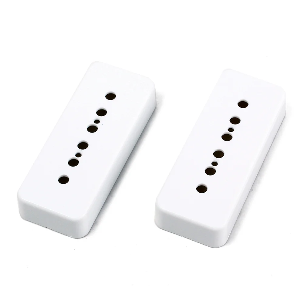 Pair of P90 Soapbar Pickup Cover for Style Guitar 50/52mm Pole Space (White) bass pickup cover Guitar Bridge & Neck Soapbar P