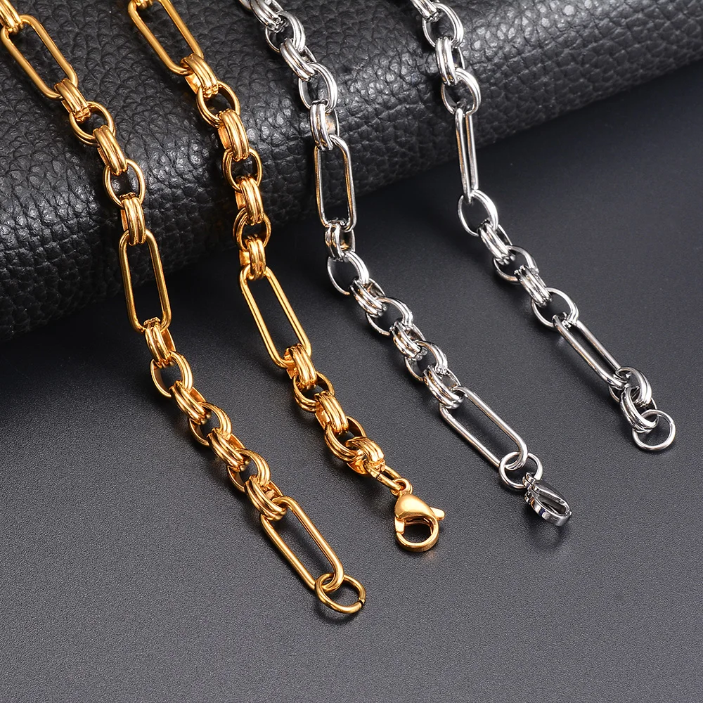 1 piece  Stainless Steel Handmade 5:1 Chunky Circle Chain Heavy Thick O Ring Chain for Men Women Jewelry Making Supplies