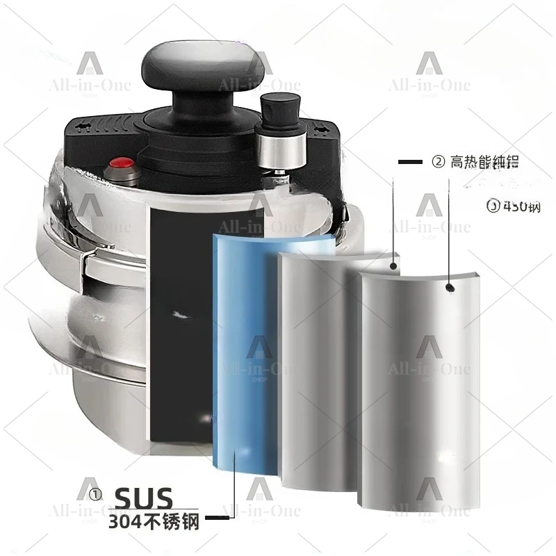 Outdoor portable pressure cooker 1.6L self-driving camping car home pressure cooker induction cooker soup cooking pot
