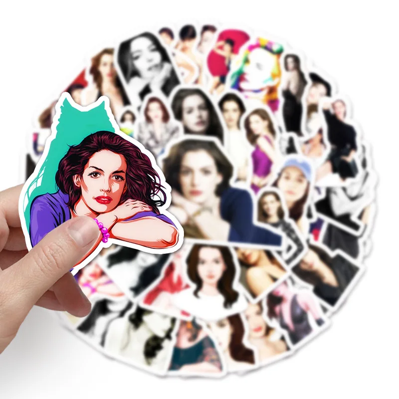 

10/30/50pcs Super Star Anne Hathaway Sexy Graffiti Idol Popularity Crazy Fans Stickers Window Wall Water Cup Trolley Popular