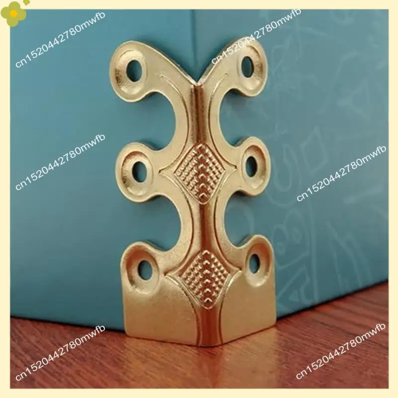 LDHL 10PC Skiffers Baseboard Corner Protectors,Solid Brass Skirting Board Protectors,Baseboard Corner Protectors