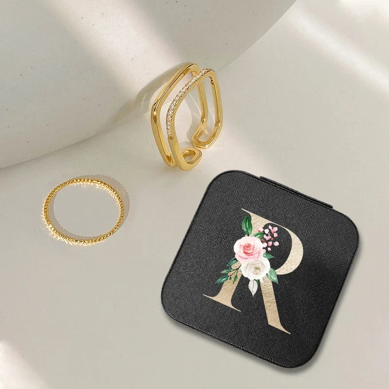 Gold Lettering Portable Jewelry Storage Earring Packaging Boxes  Bridesmaid Proposal Christmas Holiday Gift Birthday Jewelry Box