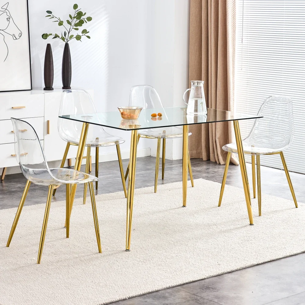 Transparent Plastic Dining Chairs Pack 6 Accent Chair Set 6 Rooms Deals Nordic Elegant Room Lightweight High Kitchen Furniture image 4