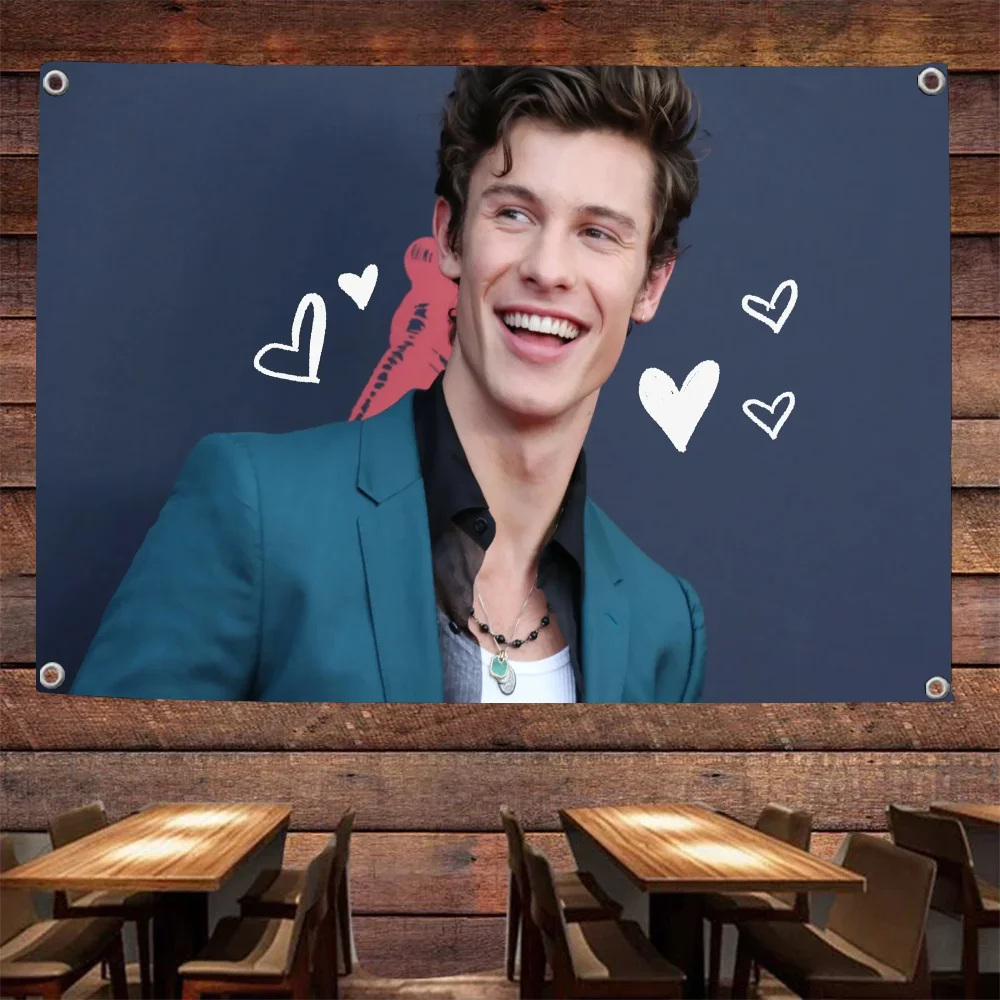 1pc Shawn Mendes Flag Flags And Banners Four Hole Flag Polyester Outdoor Decor Room Aesthetic