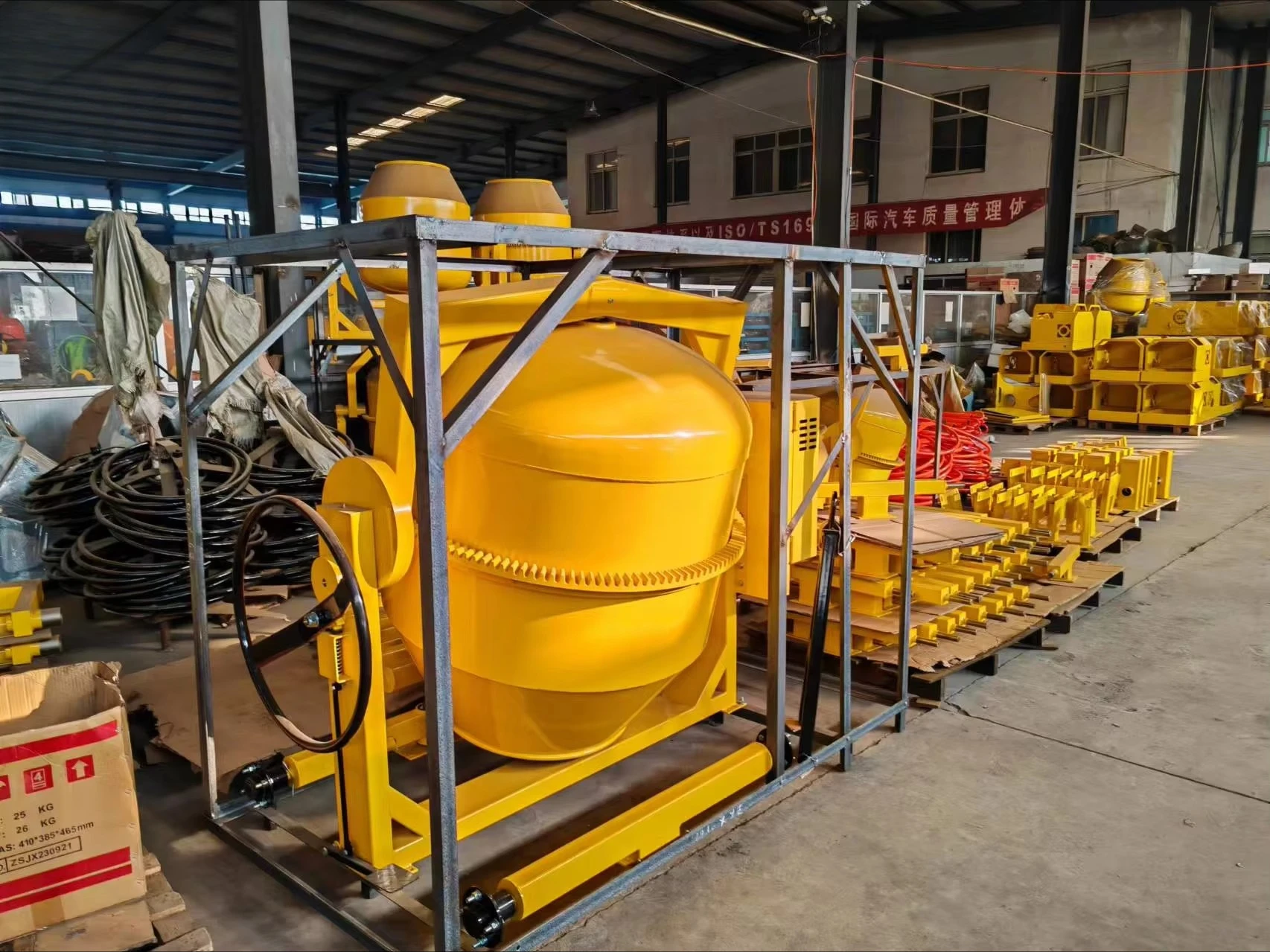 Concrete Mixer Drum 220V Electric Cement Mixing Barrel 1HP Portable Concrete Mixer for Construction Site for Sale Customized