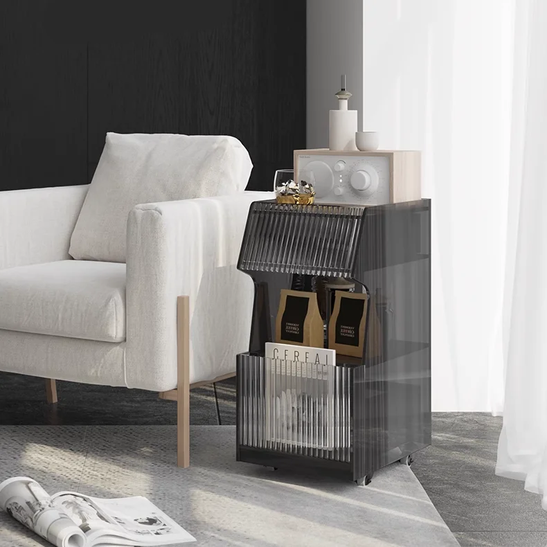 Light Luxury  Removable black Acrylic Nightstand bedroom furniture