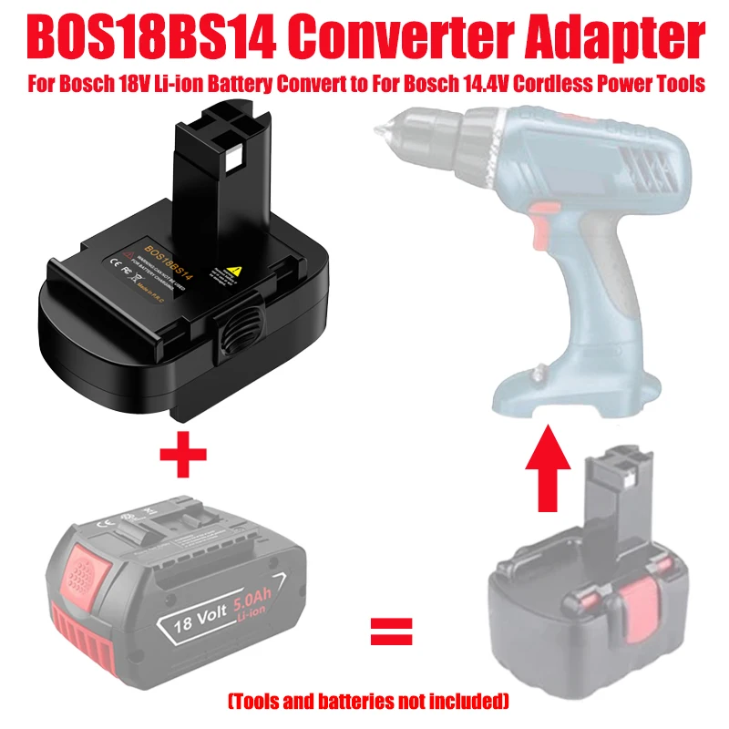 ALASICKA Battery Adapter BOS18BS14 for Bosch 18V Li-ion Battery Convert To for Bosch 14.4V Battery,for Bosch 14.4V Power Tools
