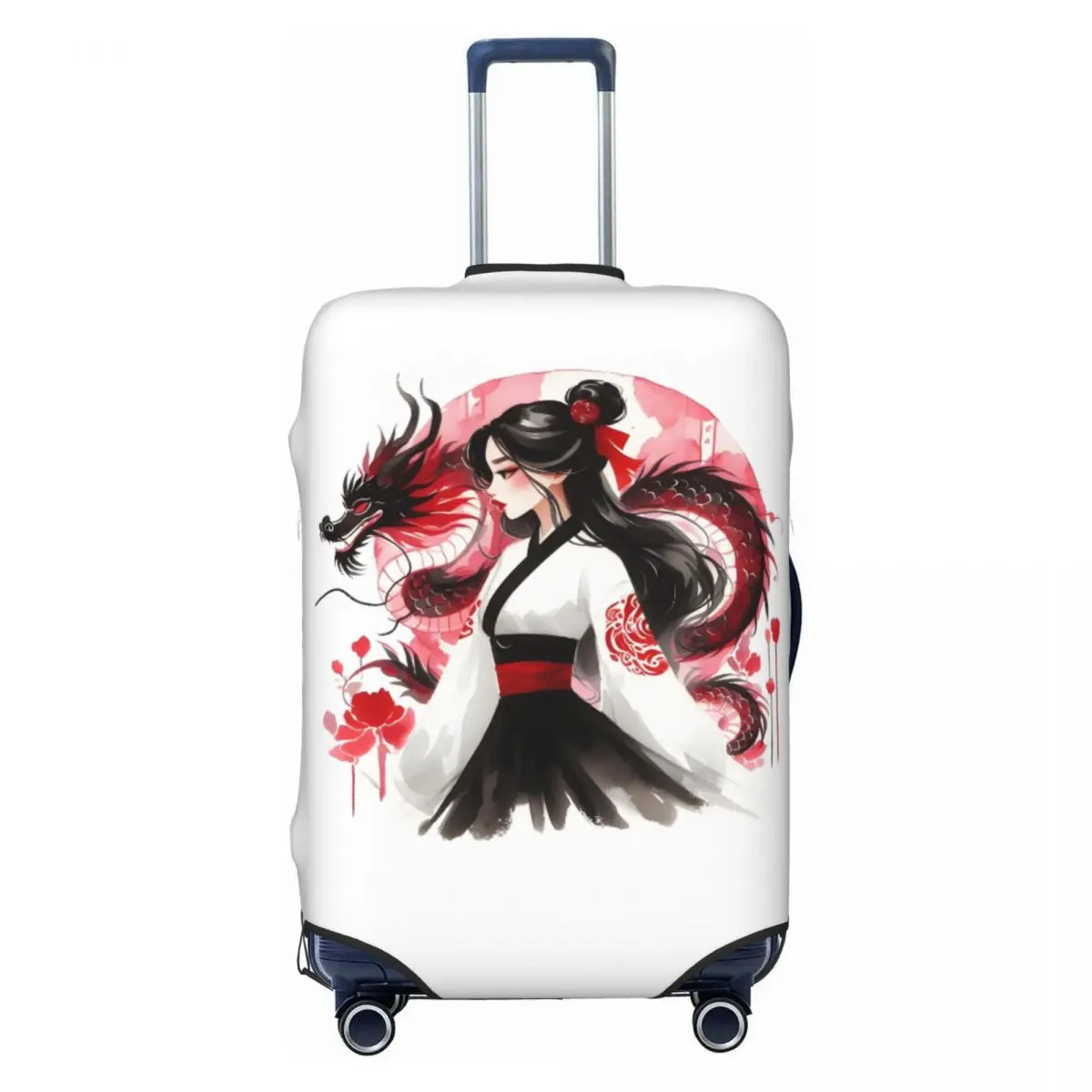 

Custom Mulan Cartoon Manga Mushu Printed Luggage Cover Protector Cute Cartoons Travel Suitcase Protective Cover for 18-32 Inch