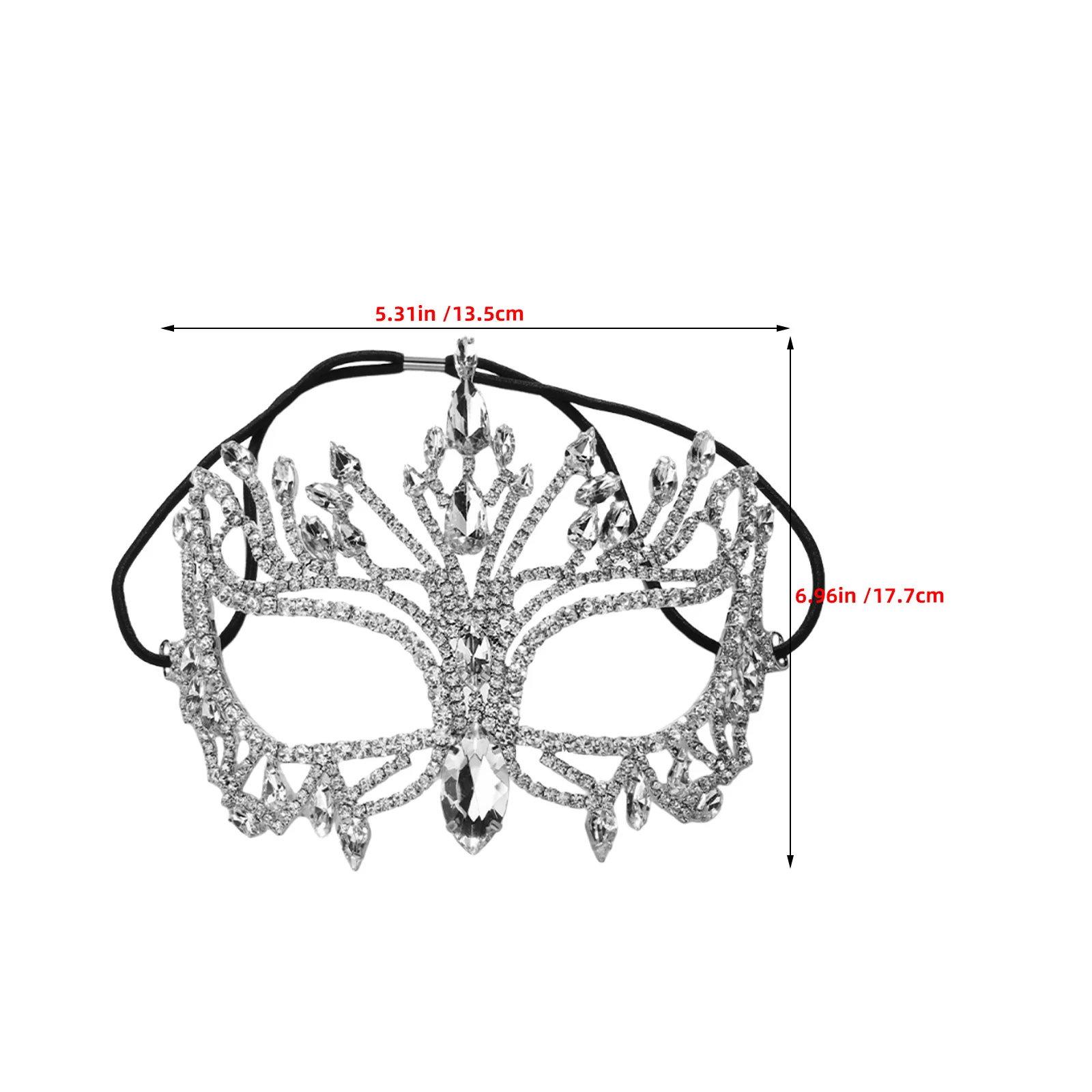 Elegant Rhinestone Half Face Mask Women's Fancy Dress Carnival Party Metal Masquerade Costume Jewelry for Evening Events