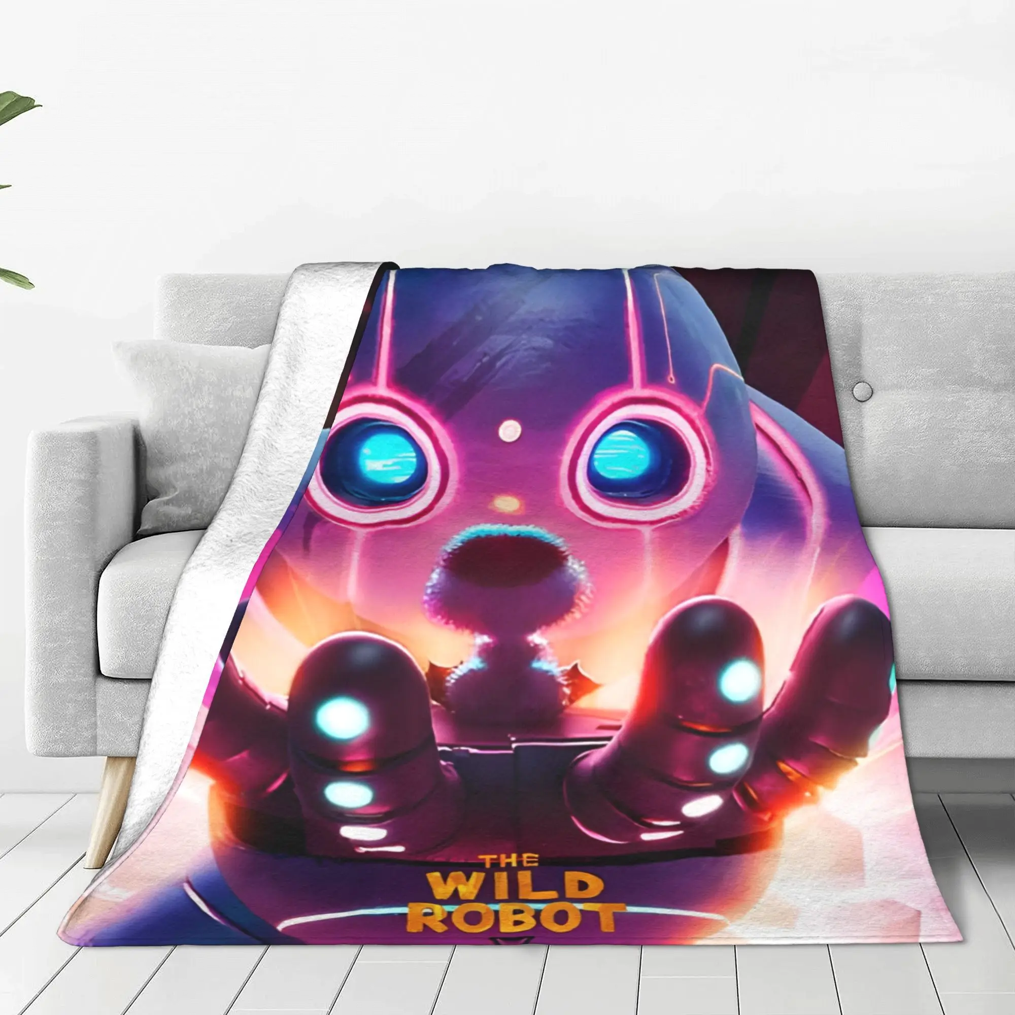 Os robôs selvagens cobertor de malha velo 2024 novo dos desenhos animados cobertores macios para casa sofá colcha de pelúcia colcha fina