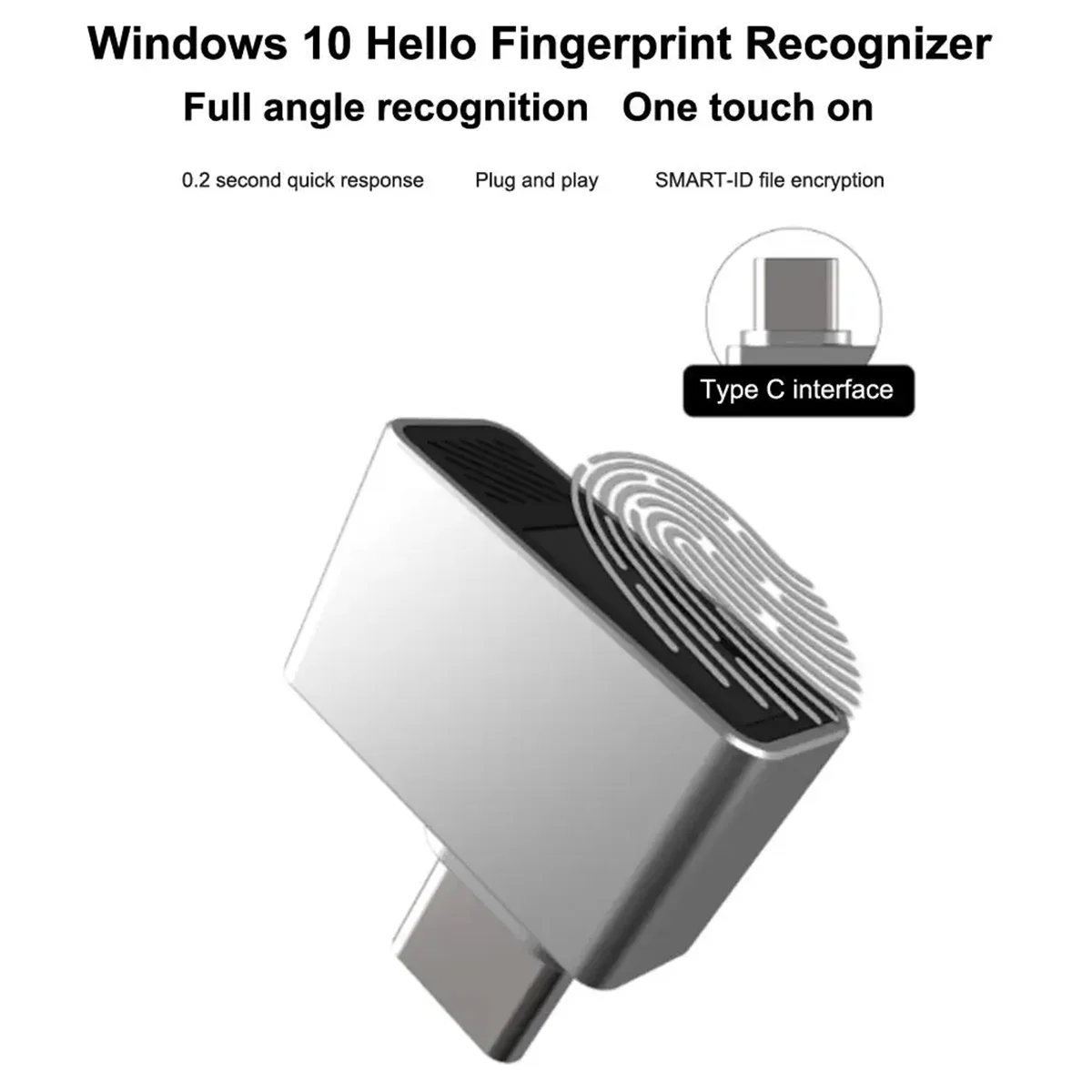 Mini USB Fingerprint Reader for Windows 7/10/11 Type-C Biometric Scanner Laptop PC Fingerprint Unlock Module