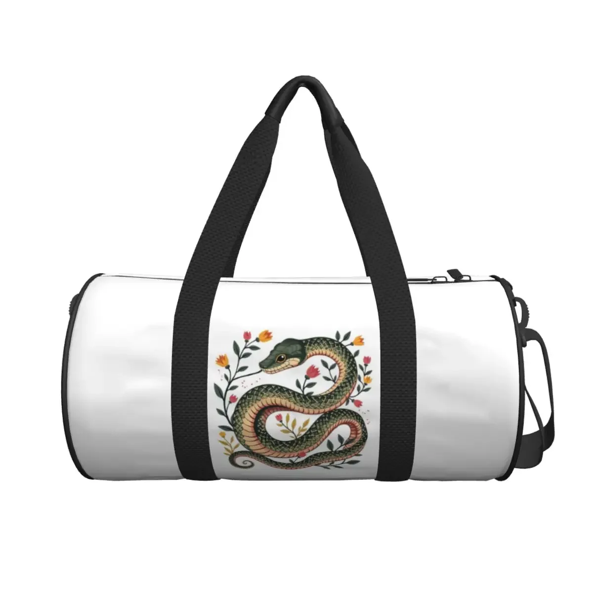 

Botanical Serpent Nature Inspired Large Duffle Gym Bag Waterproof Duffle Travel Bags Handbags Fitness bag