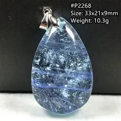 Natural Ocean Blue Aquamarine Beads Pendant For Woman Lady Men Healing Gift Beauty Clear Silver Gemsotne Genuine Jewelry AAAAA
