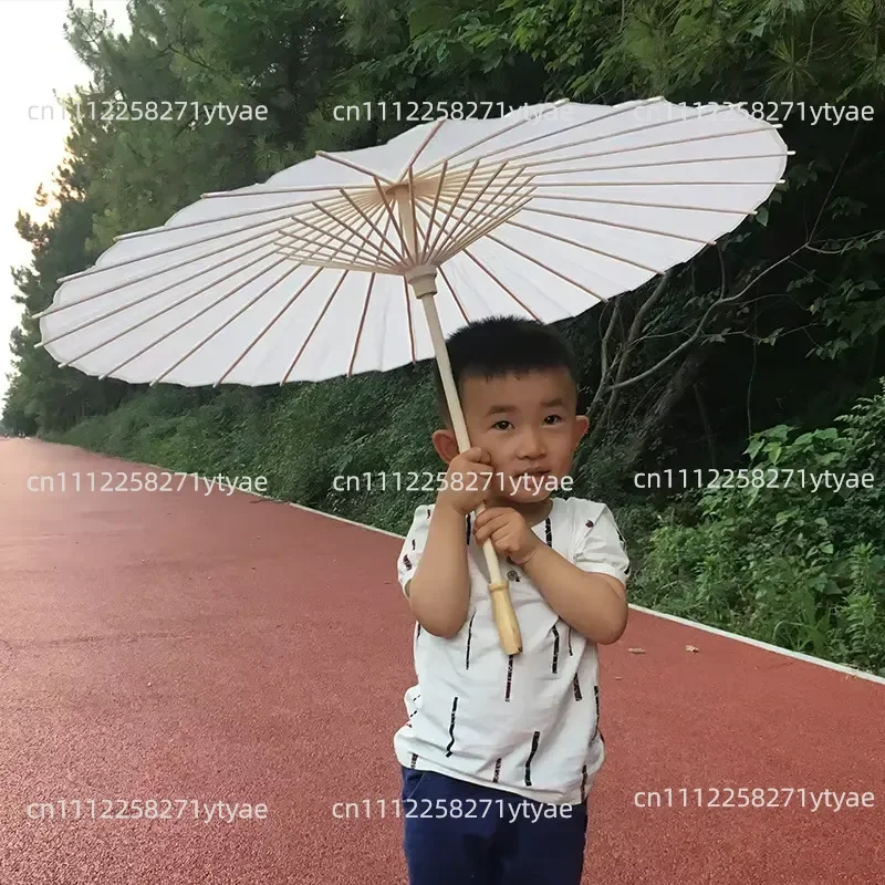 2026 Paper Bridal Wedding Umbrella White Parasol Handmade Plain Chinese Mini Craft Umbrella for Hanging Ornaments