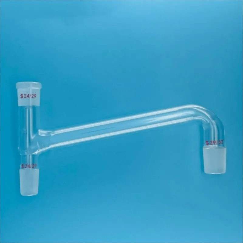 14/23 19/26 24/29 29/32 Glass 3-Way Adapter Distillation Head Oblique Down Type Lab Glassware 75/105°