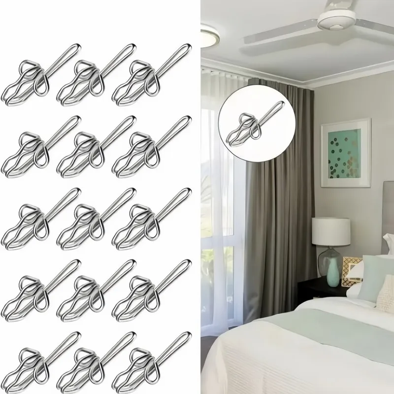 Butterfly Drape Hooks 42 pcs, Sturdy and Durable, No Fabric Scratch, for Living Room, Bedroom and Bathroom Curtains