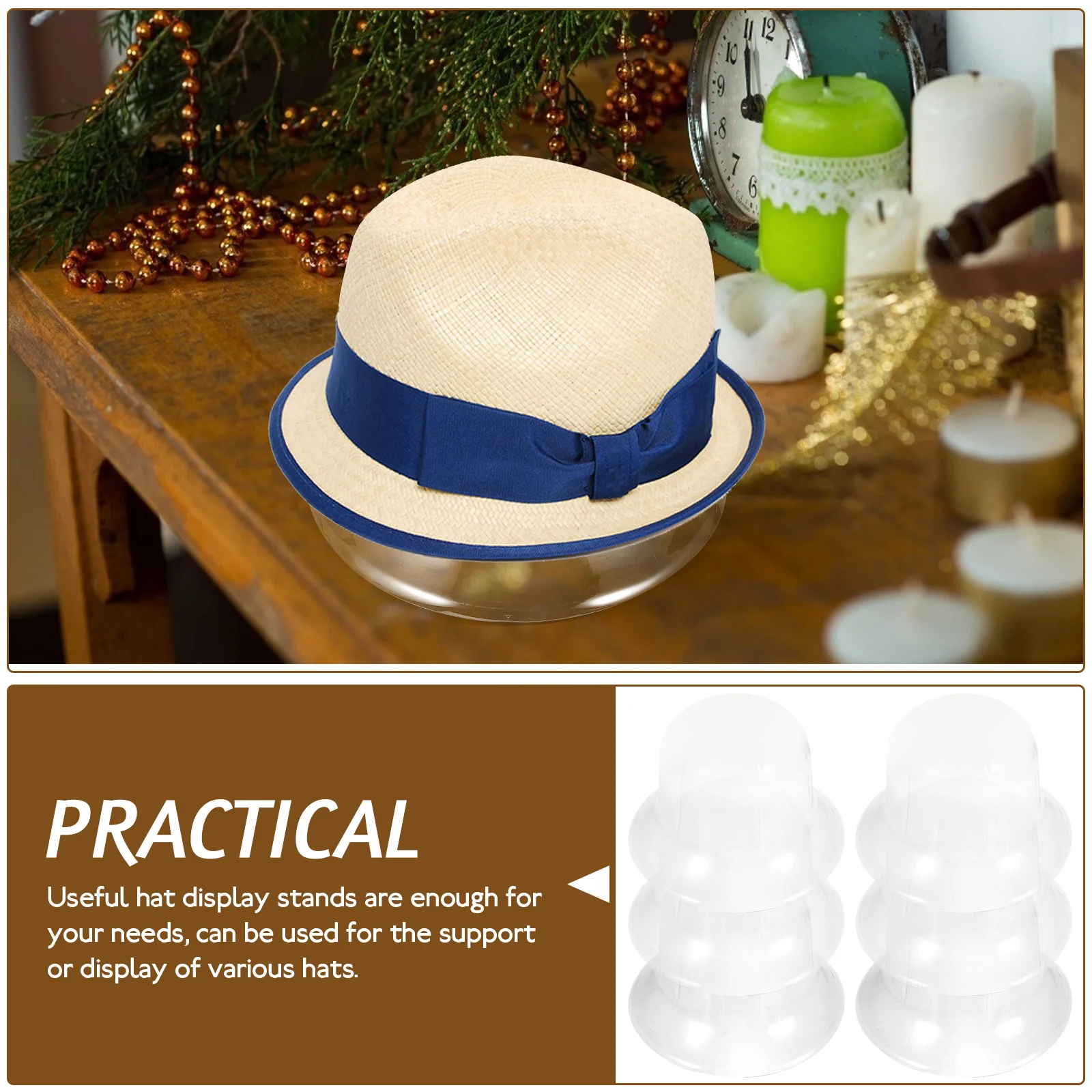 

10Pcs Hat Stands for Display Bucket Cap Inserts Plastic Hat Inner Support and Shaper Rack Bucket Cap Holder Hats Inserts