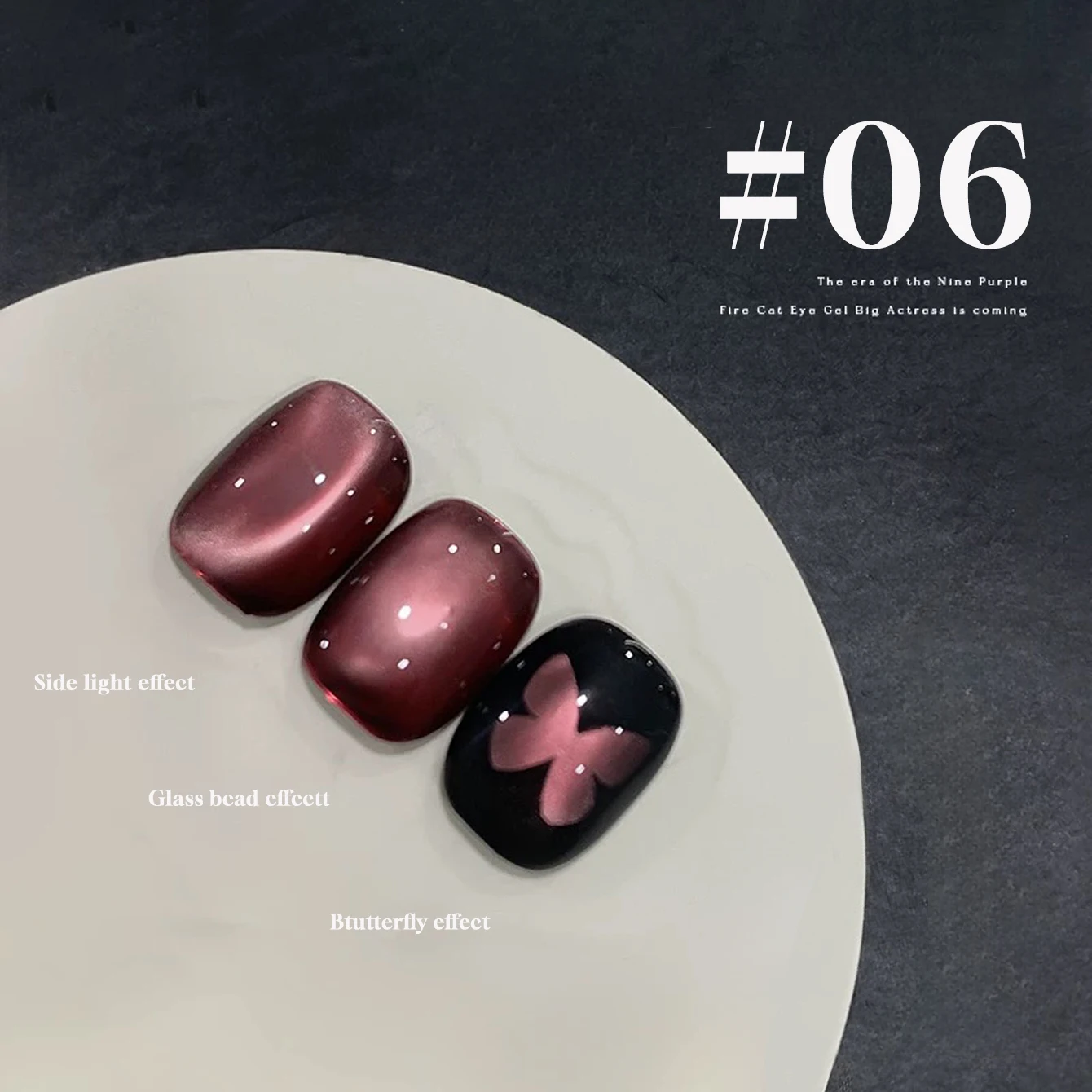 MIANEL 10ML 1-9pcs Cat Eye Gel Nagellak Paarse Serie Druif & Zwart Kerst Thema Nail Art negen Spar Patroon