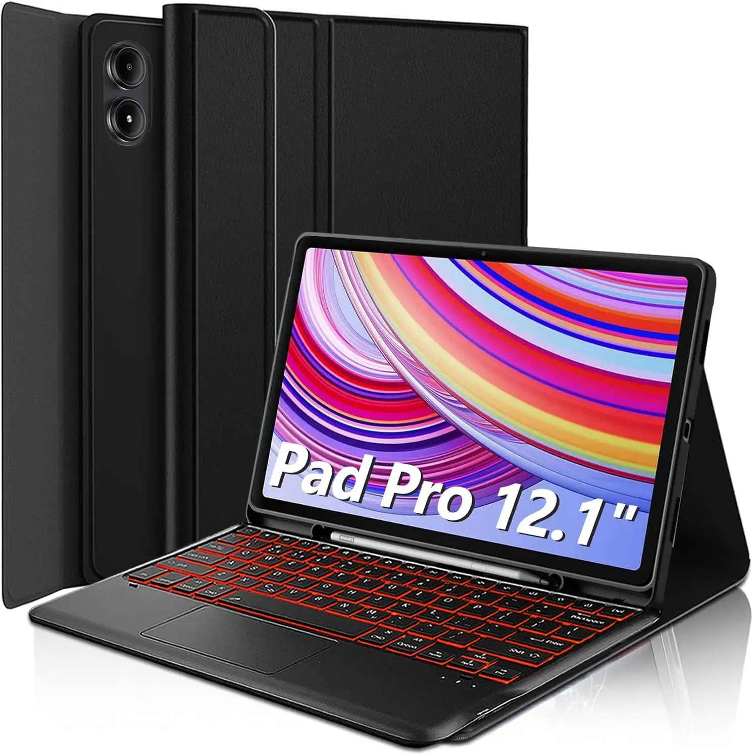 For Xiaomi Redmi Pad 2 Pro 12.1 Inch Case, Keyboard Cover for Xiaomi POCO Pad M1 12.1 inch Tablet Case With Pencil Holder