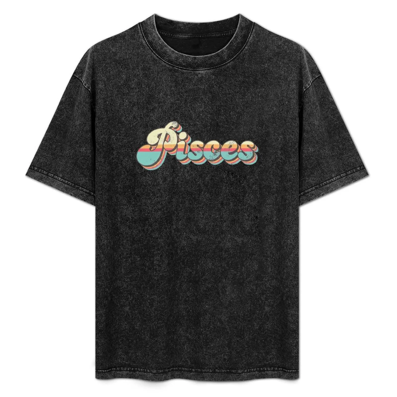 

Retro Pisces T-Shirt Basic Short Sleeve T-Shirt for Men