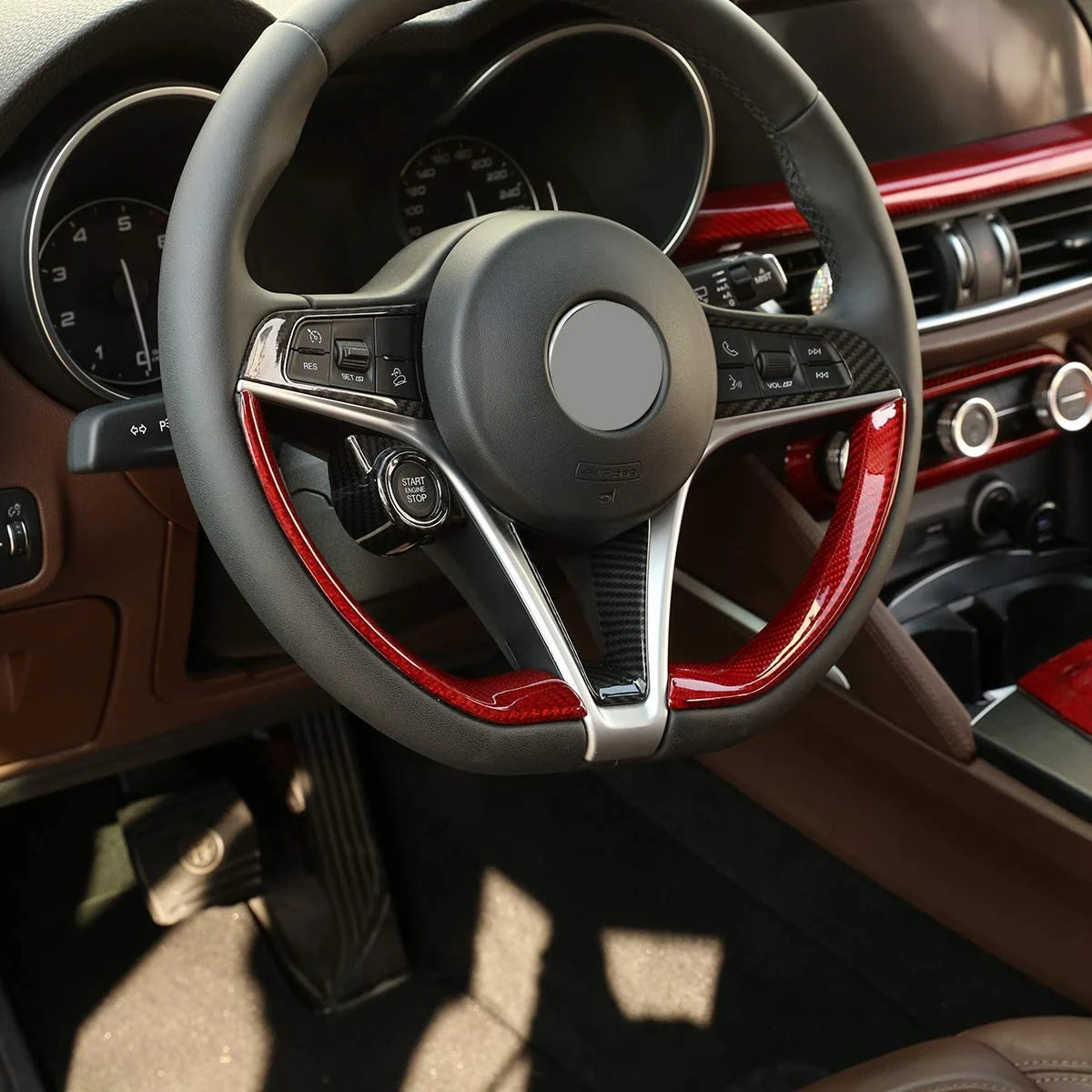 غطاء من ألياف الكربون الحقيقي ، زخارف زخرفية لعجلة ألروميو ستيلفيو-fa-Giulia-1.2