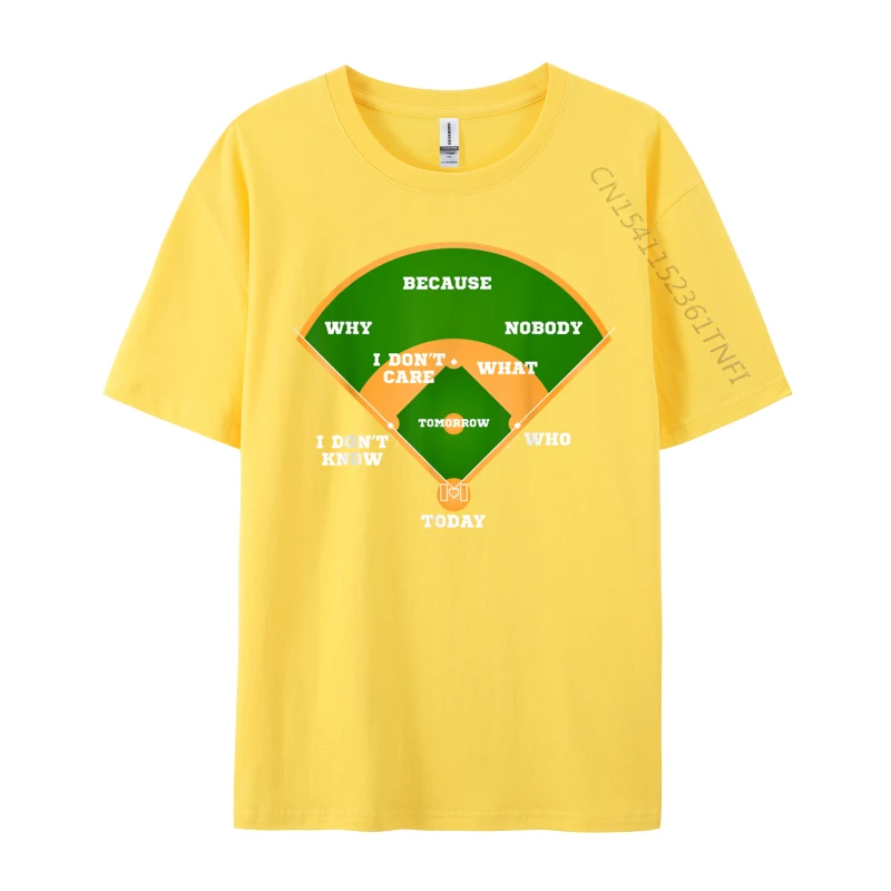 Who Is on First Baseball Diamond Fielding Card T Shirts Cool Fashion Unisex Tee Shirts Plus Size Tops