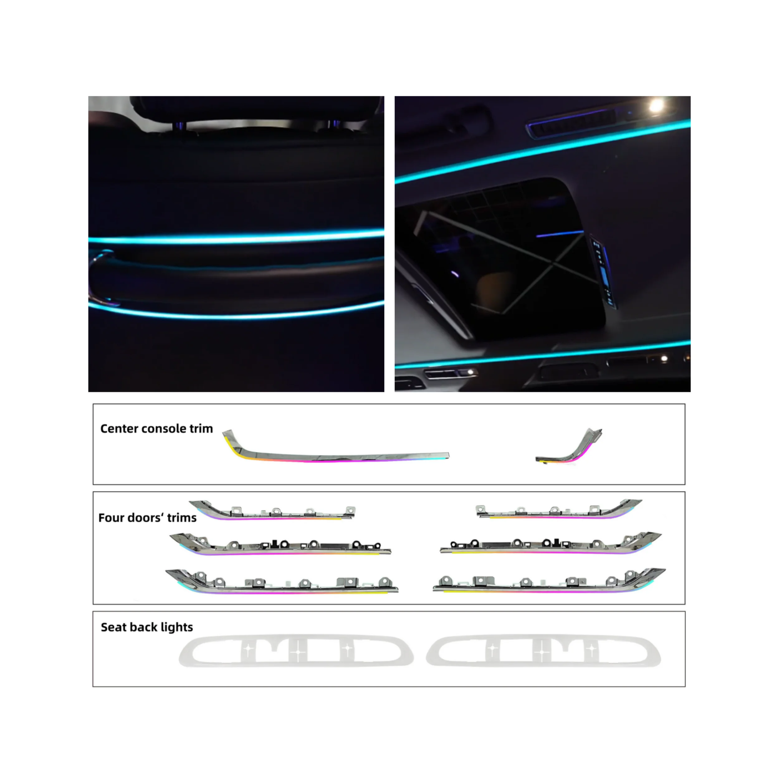RHD LHD Universal Business Van Symphony Ambient Light 1:1 Original Mold Colorful 12V CE FCC Certified Interior Refit Lamp