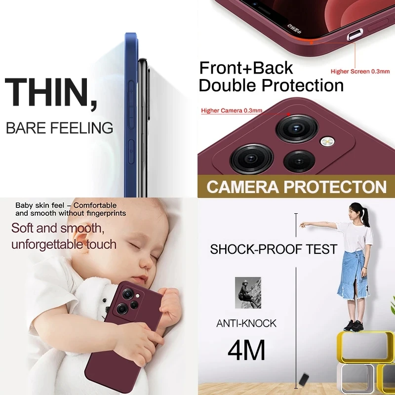 الأصلي مربع السائل سيليكون الحال بالنسبة شاومي Poco X5 Pocox5 Poco X5pro X 5 برو 5 جرام غطاء مقاوم للصدمات ل Poco X5 برو الهاتف