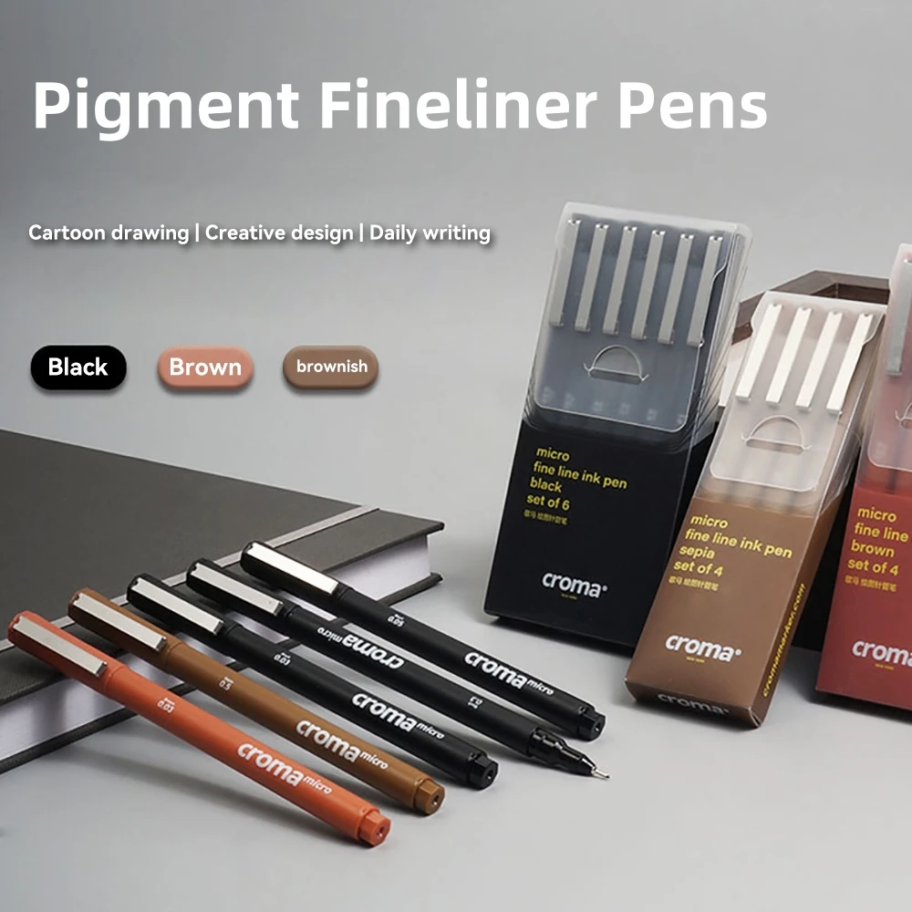 Pigment Liner Pigma Pen 0.1mm/0.03mm/0.05mm/0.5mm/1mm Different Tip Black Fineliner for Sketching Drawing Micron Ink Marker Pen