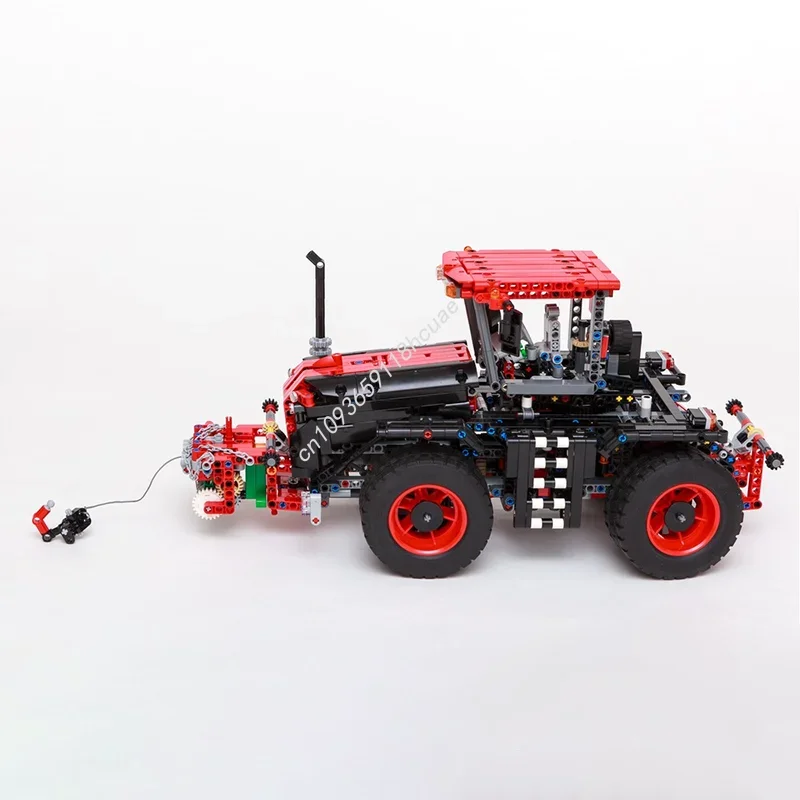 3385PCS MOC Traffic Claas Xerion 5000 TRAC VC With 8 Attachments Technology Model Building Blocks Stacking Bricks Creative