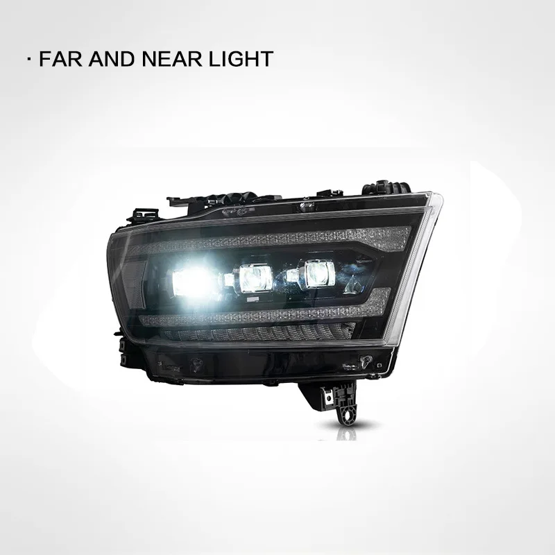 مجموعة مصابيح أمامية جديدة لعدسة LED 19-22 RAM 1500 12V 6000K التحديثية/الترقية مع الإعداد العالمي