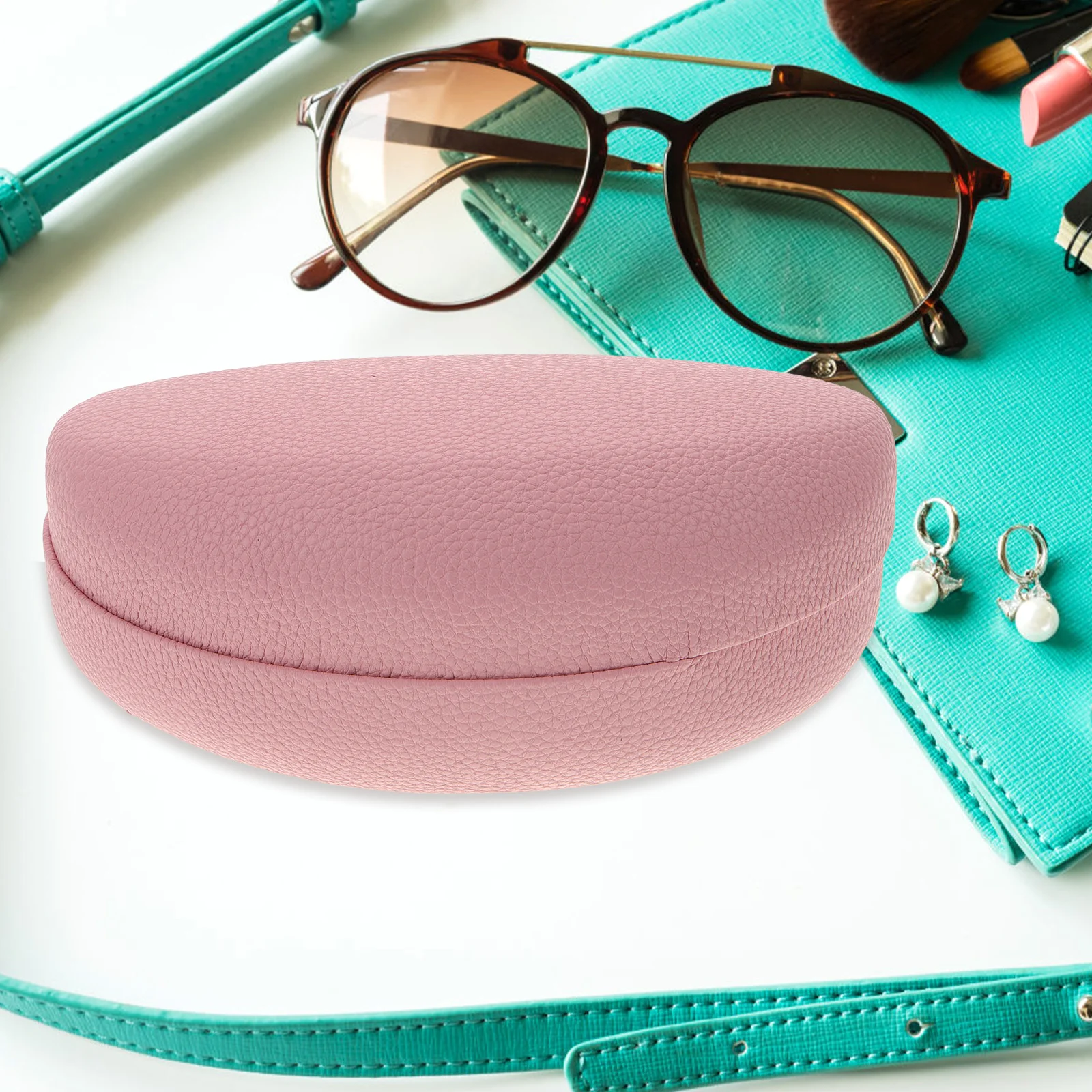 Hard Shell Sunglasses Case Classic Extra Large Case for Oversized Sunglasses and Eyeglasses (Pink) Case for Sunglasses