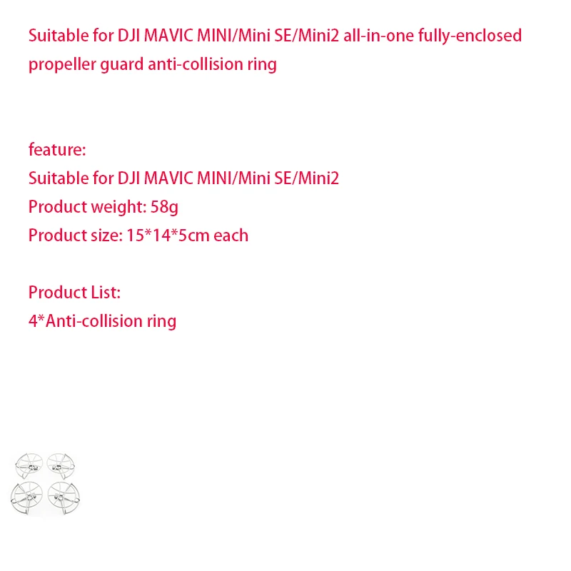 

Suitable for DJI MAVIC MINI/Mini SE/Mini2 all-in-one fully-enclosed propeller guard anti-collision ring