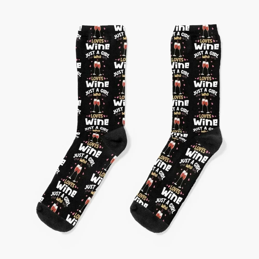 

Just a Girl who Loves Wine Socks Lots funny sock Christmas Stockings compression Socks Men Women's