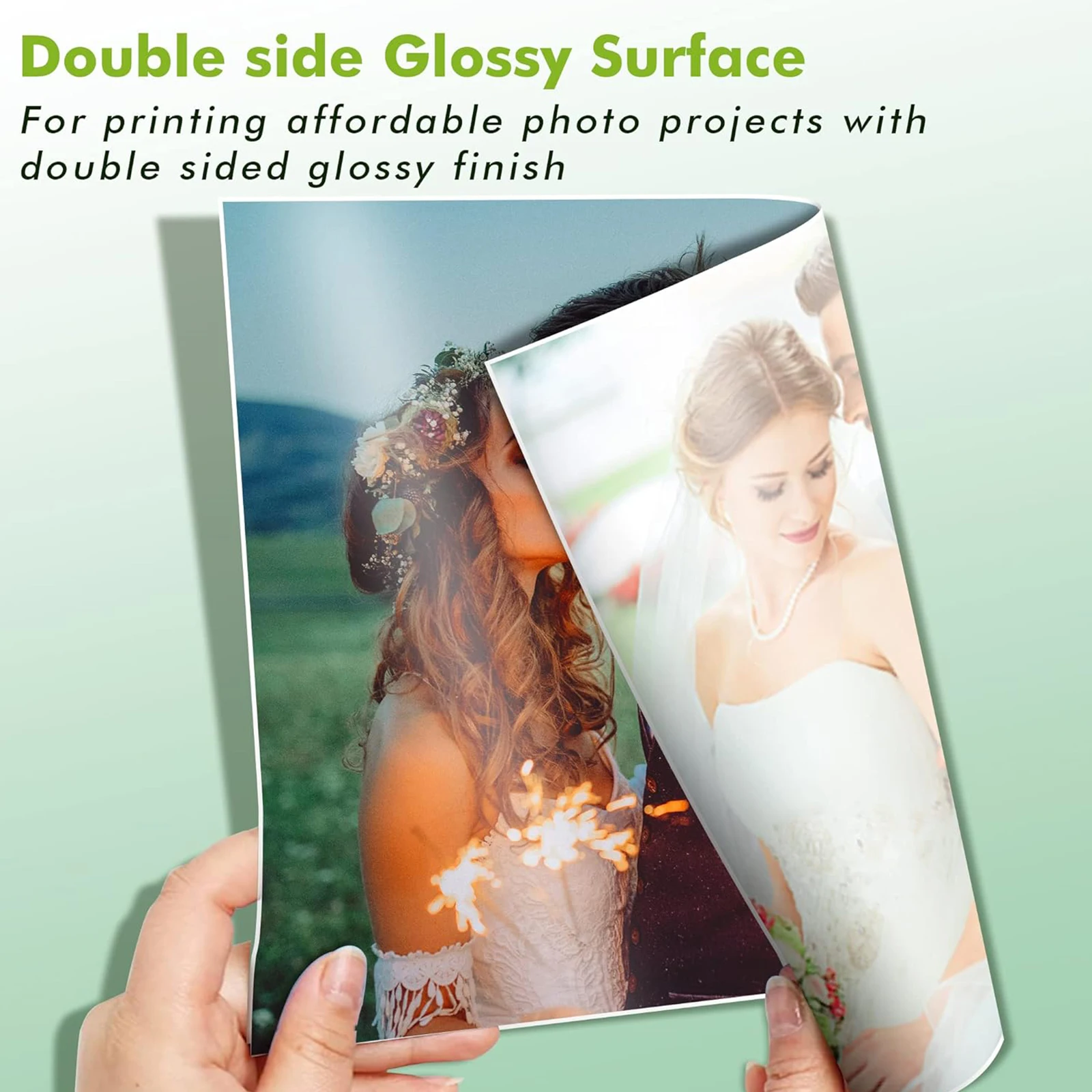 ESHANG 50 Sheets Double Side Paper Glossy Photo Print Inkjet 8.3x11.7 Letter Size DIY Picture Photos Printer 200gsm