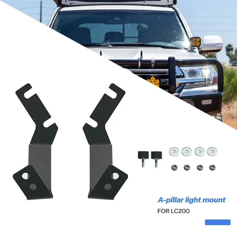 

Off Road Steel Spotlight Driving Light Mounting Holder A-Pillar Mounting Brackets for Toyota Land Cruiser LC200