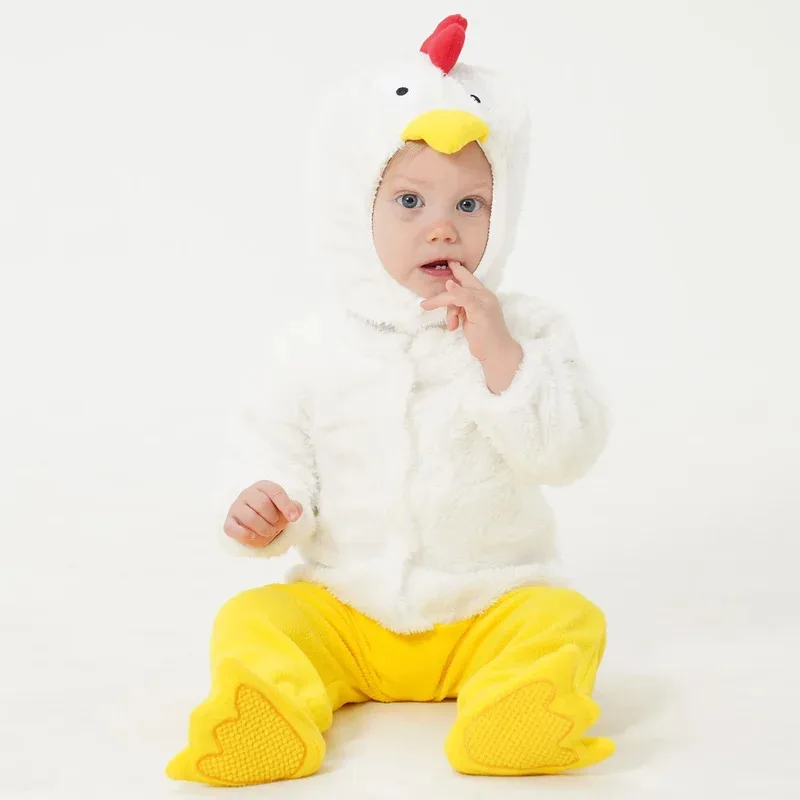 

Umorden Easter White Chick Costume Baby Boys Girls 3-18M Fleece Romper Jumpsuit with Shoes Fantasia Party Dress Up